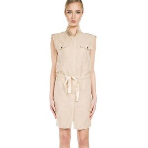 Enza costa utility tank dress linen tan xs